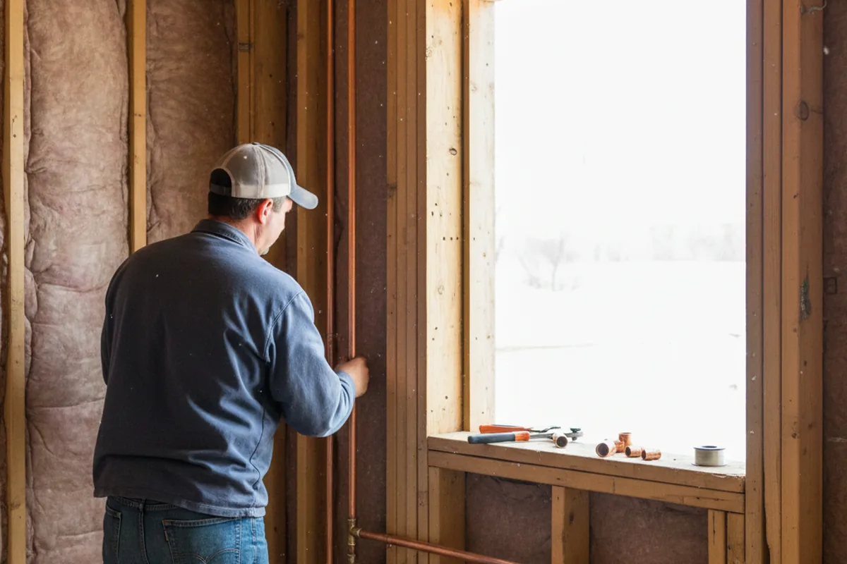 Licensed plumber running new copper supply lines in a Homestead home